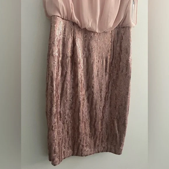 Calvin Klein Pink Sequin Blouson Dress Size 6 – Cocktail / Wedding Guest - Picture 2 of 8